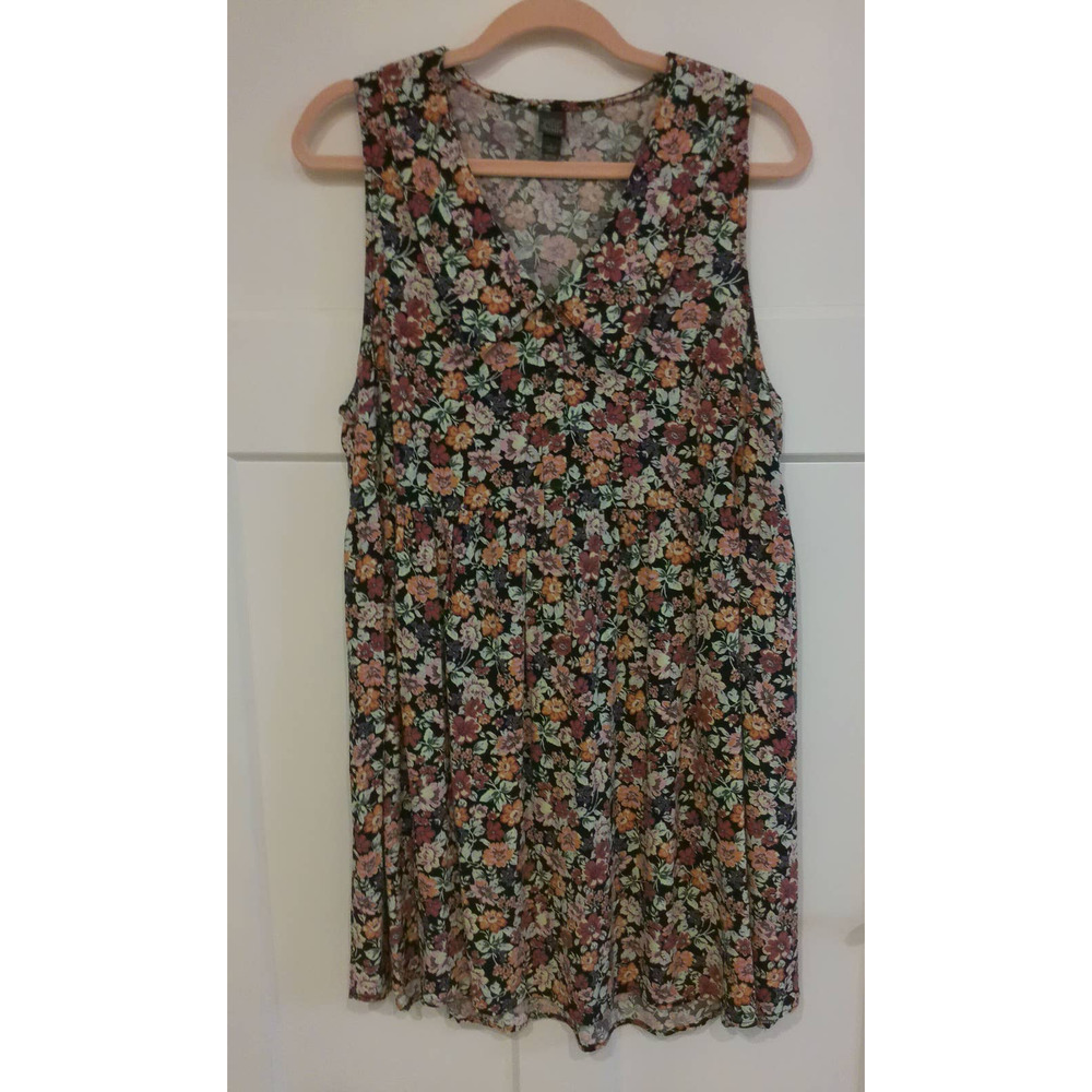 Wild Fable Black Flowered Baby Doll Dress Size L